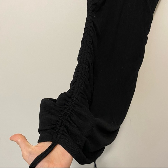 White Fox Black Ribbed Bodycon Dress with Side Cinching - Picture 4 of 7